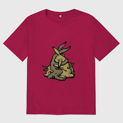 Футболка оверсайз мужская Объятия семьи, цвет: маджента