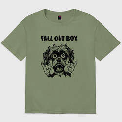 Футболка оверсайз мужская Fall Out Boy - rock dog, цвет: авокадо