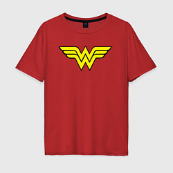 Футболка оверсайз мужская Wonder woman logo, цвет: красный