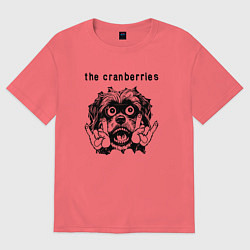 Футболка оверсайз мужская The Cranberries - rock dog, цвет: коралловый