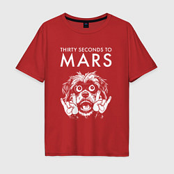 Футболка оверсайз мужская Thirty Seconds to Mars rock dog, цвет: красный