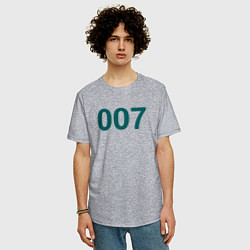 Футболка оверсайз мужская 007 - Игра в кальмара, цвет: меланж — фото 2