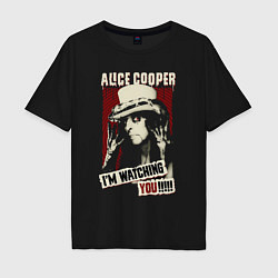 Футболка оверсайз мужская Alice Cooper im watching you, цвет: черный
