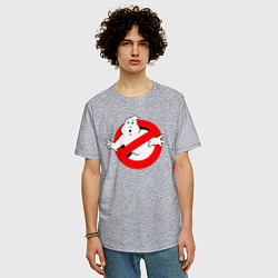 Футболка оверсайз мужская Ghostbusters logo, цвет: меланж — фото 2