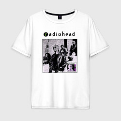 Футболка оверсайз мужская Radiohead rock band, цвет: белый