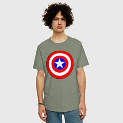 Футболка оверсайз мужская Captain America logo, цвет: авокадо — фото 2
