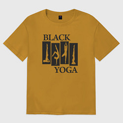 Футболка оверсайз мужская Yoga black, цвет: горчичный