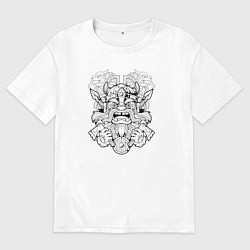 Футболка оверсайз мужская Забавный скандинавский воин, цвет: белый