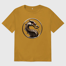 Футболка оверсайз мужская Mortal kombat movie logo, цвет: горчичный