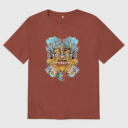 Футболка оверсайз мужская Забавный варяг, цвет: кирпичный
