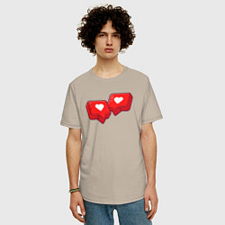 Футболка оверсайз мужская Love like, цвет: миндальный — фото 2