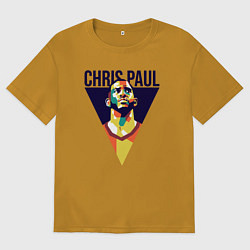 Футболка оверсайз мужская Крис Пол, цвет: горчичный