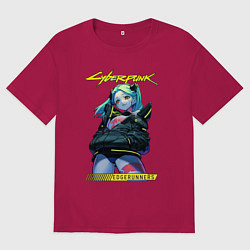 Футболка оверсайз мужская Rebecca - edge runners, цвет: маджента