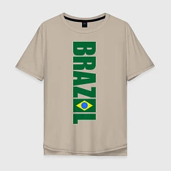 Футболка оверсайз мужская Brazil Football, цвет: миндальный