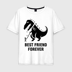 Футболка оверсайз мужская Godzilla best friend, цвет: белый