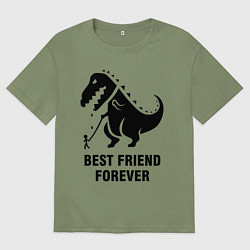 Футболка оверсайз мужская Godzilla best friend, цвет: авокадо