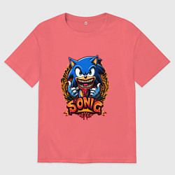 Футболка оверсайз мужская Sonicexe, цвет: коралловый