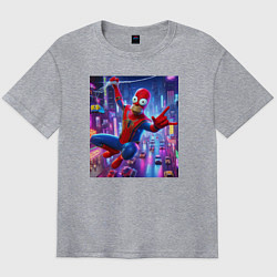 Футболка оверсайз мужская Homer Simpson and Spider man - collaboration, цвет: меланж