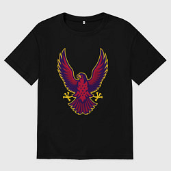 Футболка оверсайз мужская Гордый орёл, цвет: черный