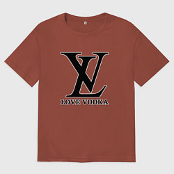 Футболка оверсайз мужская Love vodka, цвет: кирпичный