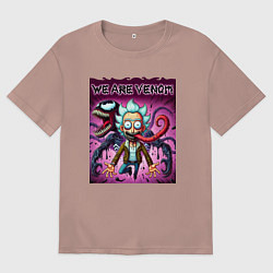 Футболка оверсайз мужская Venom possessed Rick, цвет: пыльно-розовый