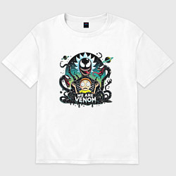 Футболка оверсайз мужская Rick and Morty - Venom slime, цвет: белый