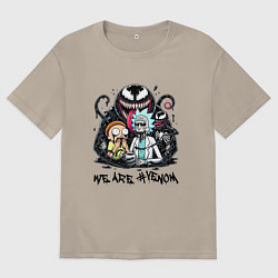 Футболка оверсайз мужская Morty and Rick - we are Venom meme, цвет: миндальный