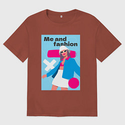 Футболка оверсайз мужская Я и мода pop art, цвет: кирпичный