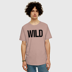 Футболка оверсайз мужская Wild, цвет: пыльно-розовый — фото 2