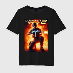 Футболка оверсайз мужская Counter Strike 2 - gamer, цвет: черный
