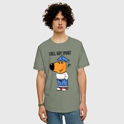 Футболка оверсайз мужская Chill guy smart, цвет: авокадо — фото 2