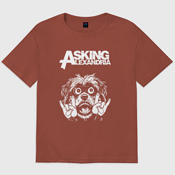 Футболка оверсайз мужская Asking Alexandria rock dog, цвет: кирпичный