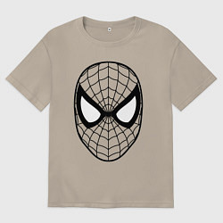 Футболка оверсайз мужская Человек паук очертания, цвет: миндальный