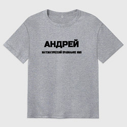 Футболка оверсайз мужская Математически правильное имя Андрей, цвет: меланж