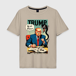 Футболка оверсайз мужская Trump - we are Venom meme, цвет: миндальный