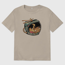 Футболка оверсайз мужская Космическая лапша, цвет: миндальный