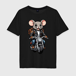 Футболка оверсайз мужская Biker mice, цвет: черный