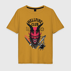 Футболка оверсайз мужская Hellfire club demon, цвет: горчичный