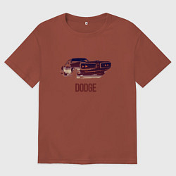 Футболка оверсайз мужская Dodge coronet, цвет: кирпичный