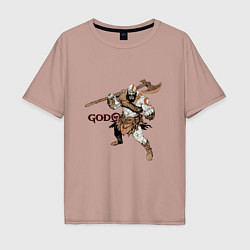 Футболка оверсайз мужская Кратос - God Of War, цвет: пыльно-розовый