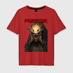 Футболка оверсайз мужская Predator scream, цвет: красный
