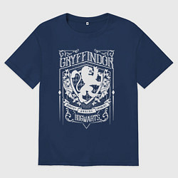 Футболка оверсайз мужская Гарри Поттер - герб гриффиндор, цвет: тёмно-синий