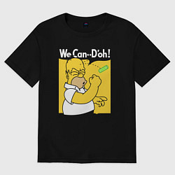 Футболка оверсайз мужская Homer can doh, цвет: черный