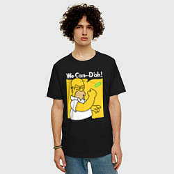 Футболка оверсайз мужская Homer can doh, цвет: черный — фото 2