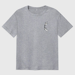 Футболка оверсайз мужская Черная рыбка для пары, цвет: меланж