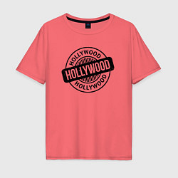 Футболка оверсайз мужская Hollywood vibe, цвет: коралловый