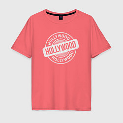 Футболка оверсайз мужская Hollywood, цвет: коралловый