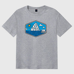 Футболка оверсайз мужская Северный мишка, цвет: меланж