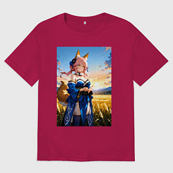 Футболка оверсайз мужская Tamamo no Mae Fate Grand Order, цвет: маджента