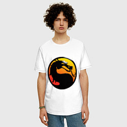 Футболка оверсайз мужская Mortal kombat logo, цвет: белый — фото 2